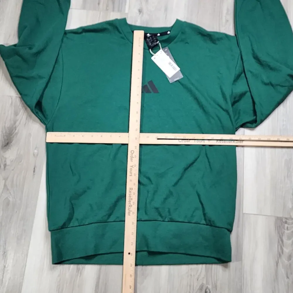 Adidas Sweatshirt Men's Medium Green Feelcozy Long Sleeve New
